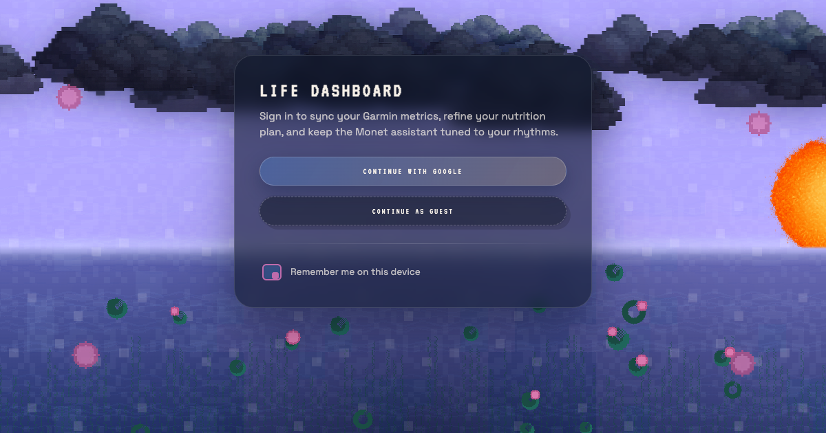 Life-Dashboard wellness dashboard